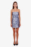 Alice + Olivia Blue Cotton Strapless Mini Dress Size 2