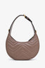 Gucci Dusty Pink Leather Half-Moon Mini Marmont Shoulder Bag with Strap