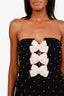 Rebecca Vallance Black Pearl Embellished 'Veronica' Strapless Midi Dress Size 6