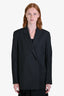 Toteme Dark Grey Wool Double Breasted Blazer Size 36