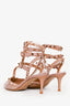 Valentino Beige Patent Leather Rockstud Cage Heels Size 35.5