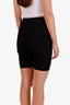 Saint Laurent Black Ribbed Logo Biker Shorts Size S