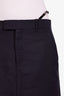 Gucci Navy Mohair Wool Detachable Crystal G Hip Detail Midi Skirt Size 42
