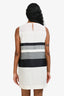Celine White/Green Silk Printed Sleeveless Dress Size 36