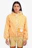Fendi x Kway Yellow/White Zucca Houdini Print Reversible Rain Coat Size S