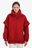 MUMS Red Cable Knit Turtleneck Chunky Sweater One Size
