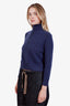 Christian Dior Navy Cashmere Turtle Neck Sweater Size 6
