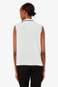 Miu Miu White Silk Bow Detail Sleeveless Blouse Size 40