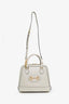 Gucci White Horsebit 1955 Leather Top Handle Bag with Strap