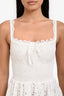 Charo Ibiza 1989 White Voile and Embroidered Lace Details Short Dress Size XS