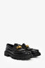 Celine Black Leather Triomphe 'Margaret' Loafers Size 34