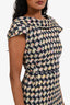 Erdem Navy/Multicolour Houndstooth Midi Dress Size 2