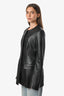 Toteme Black Lamb Leather Collarless Jacket Size 36