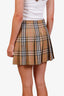 Burberry Brown Wool Vintage Check Kilt Mini Skirt Size 6