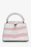 Louis Vuitton Pink Iridescent "Aurora" Crocodile Leather Mini Capucines with Strap