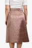 Maison Margiela Rose Bronze Quilted Satin Midi Skirt Size 46