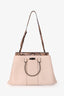 Gucci Beige Leather Python Trimmed 'Lady Bamboo' Top Handle Bag
