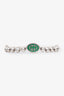 Gucci Sterling Silver/Green Interlocking G Bracelet