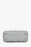 Christian Dior 2016 Pearl Grey Cannage Lambskin Mini Lady Dior with Chain