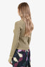 Adanola Khaki Cotton Waffle Knit Raglan Long Sleeve Top Size M