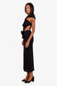 Magda Butrum Black Cutout Silk-Blend Midi Dress Size 38