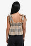 Ganni Yellow Plaid Seersucker Check Top Size 36