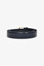 Gucci Navy Leather Web Accent Belt Size 85/34