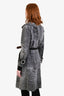 Dolce & Gabbana 2005 Fall Winter Runway Grey Shearling Alligator Swarovski Belted Coat Size S
