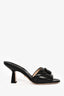 Gucci Black Leather 'GG' Open Toe Heels Size 35.5