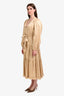 Ulla Johnson Gold Ruffled Belted Midi Dress Estimated Size S