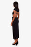 Magda Butrum Black Cutout Silk-Blend Midi Dress Size 38