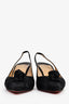 Christian Louboutin Black Satin Knotted Sling Back Heel Size 38.5