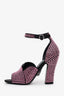 Prada Pink Crystal Embellished Heeled Sandals Size 38.5