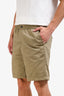 Ami Paris Khaki Cotton Elastic Waistband Ami De Couer Shorts Size Large Mens