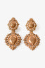 Oscar de la Renta Gold Tone Floral Heart Clip On Earrings