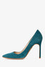 Manolo Blahnik Teal Suede Heels Size 38