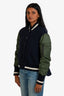 Veronica Beard Navy Green Sleeve Bomber Jacket Size S