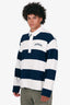 Ami Navy/White Striped Polo Long Sleeve Top Size XL Mens