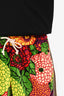 Gucci Yellow/Red Floral Velour Printed Track Shorts Size Medium Mens