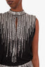 Balmain Black Embellished Sleeveless Bodycon Mini Dress Size 36