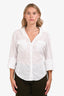 James Perse White Cotton Three-Quarter Sleeve Top Size 4