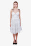 Self-Portrait White/Black Polka Dot Eyelet Lace Dress Size 8