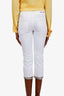 Love Moschino White Cotton Beaded Hem Capri Pants Size 27