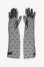 Pre-loved Chanel™ 2025 Black Mesh Crystal CC Gloves Size 8.5