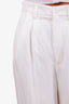 Anine Bing White Straight Leg 'Lou' Pleated Trousers Size 28