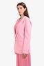 Saint Laurent 2021 Pink Wool Single Breasted Blazer Size 48