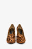Prada Leopard Ponyhair Platform Heels Size 40.5