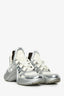 Baskets Louis Vuitton Archlight en toile argentée/blanche, pointure 37