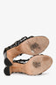 Jimmy Choo Black Nappa Leather and Snakeskin Caged Heeled Sandals Size 38
