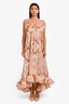 Zimmermann Runway Spring 2025 Peach/Cream Silk Illuminate Flounce Gown Size 1